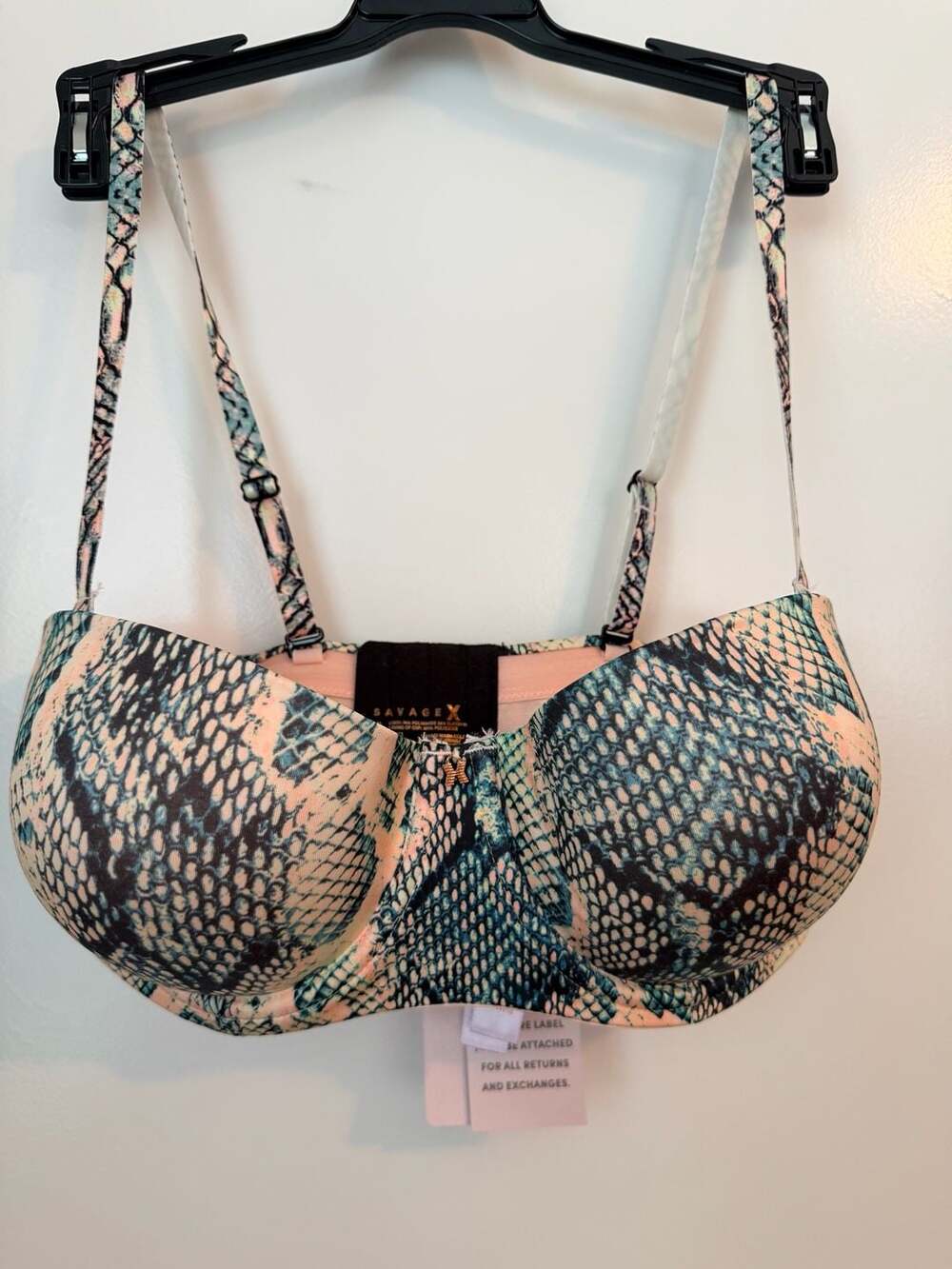 Savage X Fenty Snake Print Underwire Strapless Bra 34DD